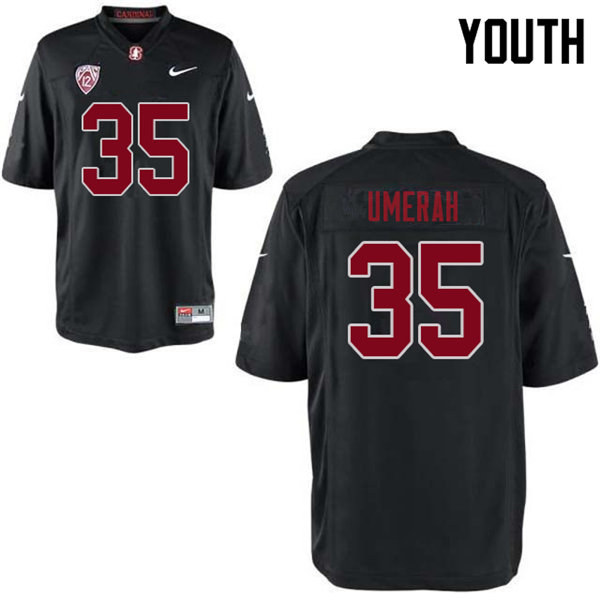 Youth #35 Tobe Umerah Stanford Cardinal College Football Jerseys Sale-Black - Click Image to Close
